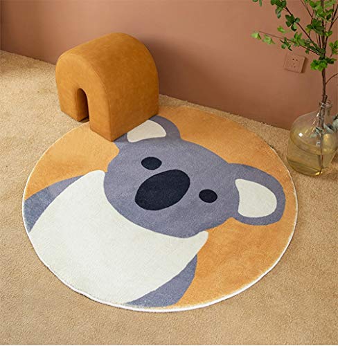 Fennco Styles Kids Cartoon White Panda Shag Area Rug 32" Round - Animal Design Soft Non-Slip Fleece Play Mat for Boys Girls Bedroom Décor, Kids Playroom, Living Room, Nursery Décor