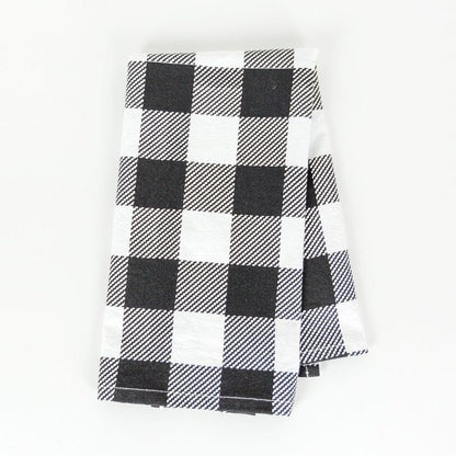 Buffalo Check Kitchen Hand Towel 17x24 Black White Cotton Farmhouse
