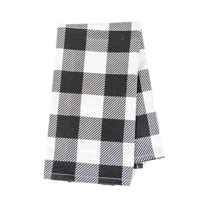 Buffalo Check Kitchen Hand Towel 17x24 Black White Cotton Farmhouse