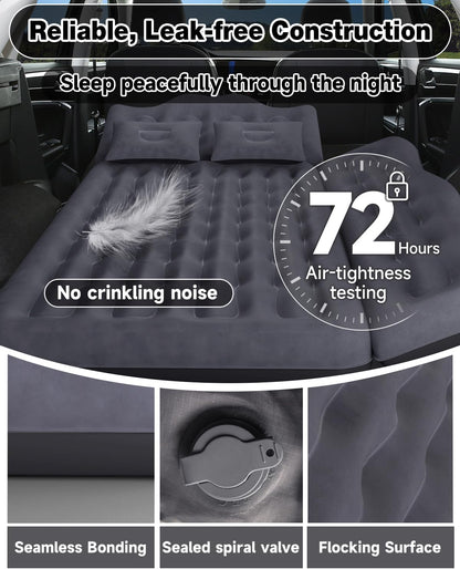 Umbrauto 29.53in/75cm Wide Car Air Mattress Inflatable SUV, Truck & Van Back Seat Camping Bed with Pump & Pillows,Black