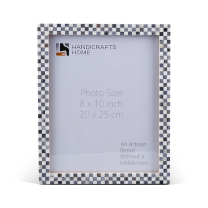 Checkered Bone Inlay Picture Frame 4x6 5x7 8x10 Home Decor
