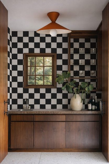 Checkers Wallpaper, black