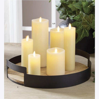 16 inch Black Metal Edge Wood Nesting Trays (Set of 2)